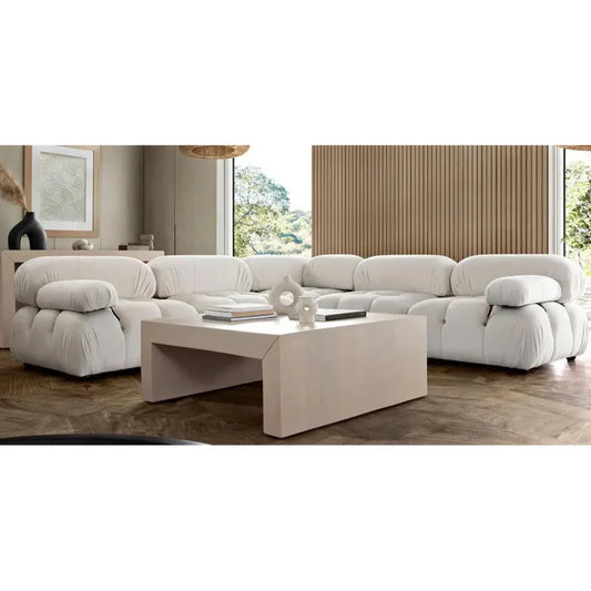 Paloma Rectangle Ottoman Light Cream Velvet - LOOMLAN - Diamond Sofa - Ottomans