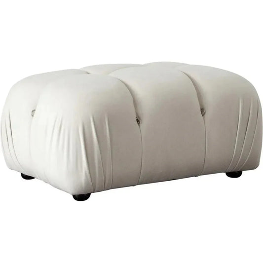 Paloma Rectangle Ottoman Light Cream Velvet - LOOMLAN - Diamond Sofa - Ottomans