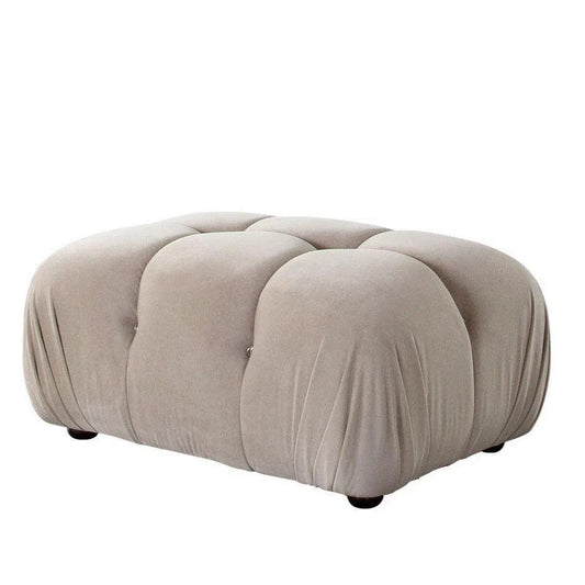 Paloma Rectangle Ottoman in Mink Tan Velvet - LOOMLAN - Diamond Sofa - Ottomans