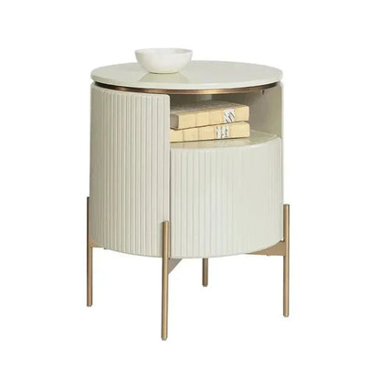 Paloma Steel Based Wooden End Table - LOOMLAN - SUNPAN - Side Tables