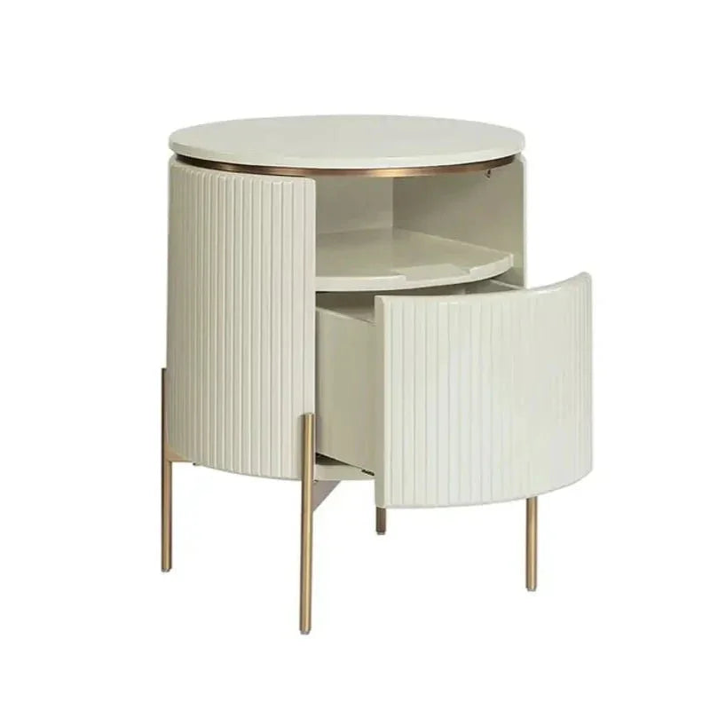 Paloma Steel Based Wooden End Table - LOOMLAN - SUNPAN - Side Tables