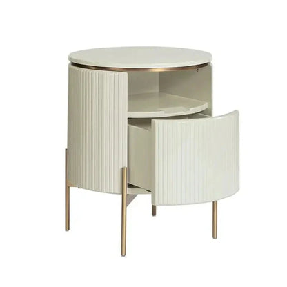 Paloma Steel Based Wooden End Table - LOOMLAN - SUNPAN - Side Tables