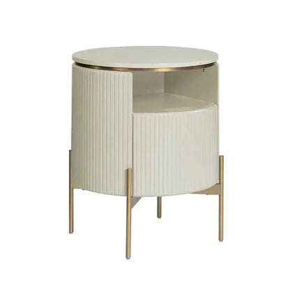 Paloma Steel Based Wooden End Table - LOOMLAN - SUNPAN - Side Tables