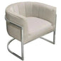 Pandora Cream Velvet Bucket Chair Silver Stainless - LOOMLAN - Diamond Sofa - Club Chairs