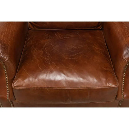 Papa's Chair Comfortable Leather Club Chair - LOOMLAN - Sarreid - Club Chairs