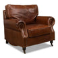 Papa's Chair Comfortable Leather Club Chair - LOOMLAN - Sarreid - Club Chairs