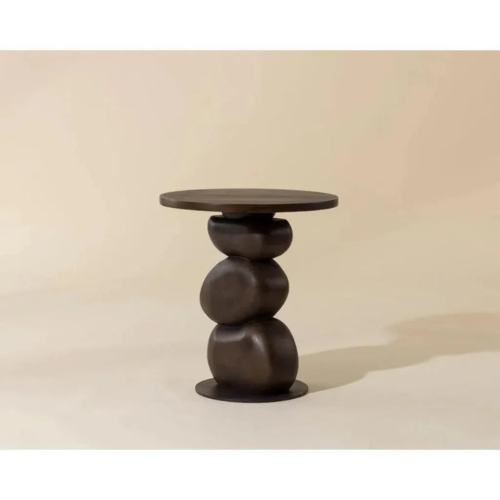 Paplo Wooden Round End Table - LOOMLAN - SUNPAN - Side Tables