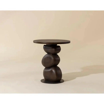 Paplo Wooden Round End Table - LOOMLAN - SUNPAN - Side Tables
