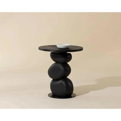 Paplo Wooden Round End Table - LOOMLAN - SUNPAN - Side Tables