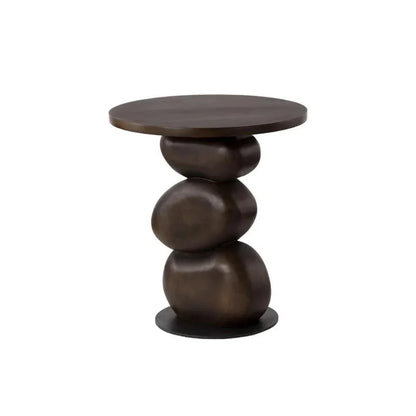 Paplo Wooden Round End Table - LOOMLAN - SUNPAN - Side Tables