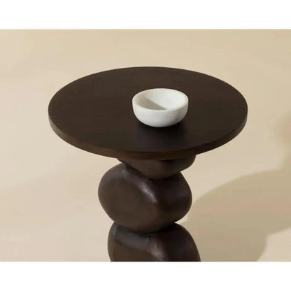 Paplo Wooden Round End Table - LOOMLAN - SUNPAN - Side Tables