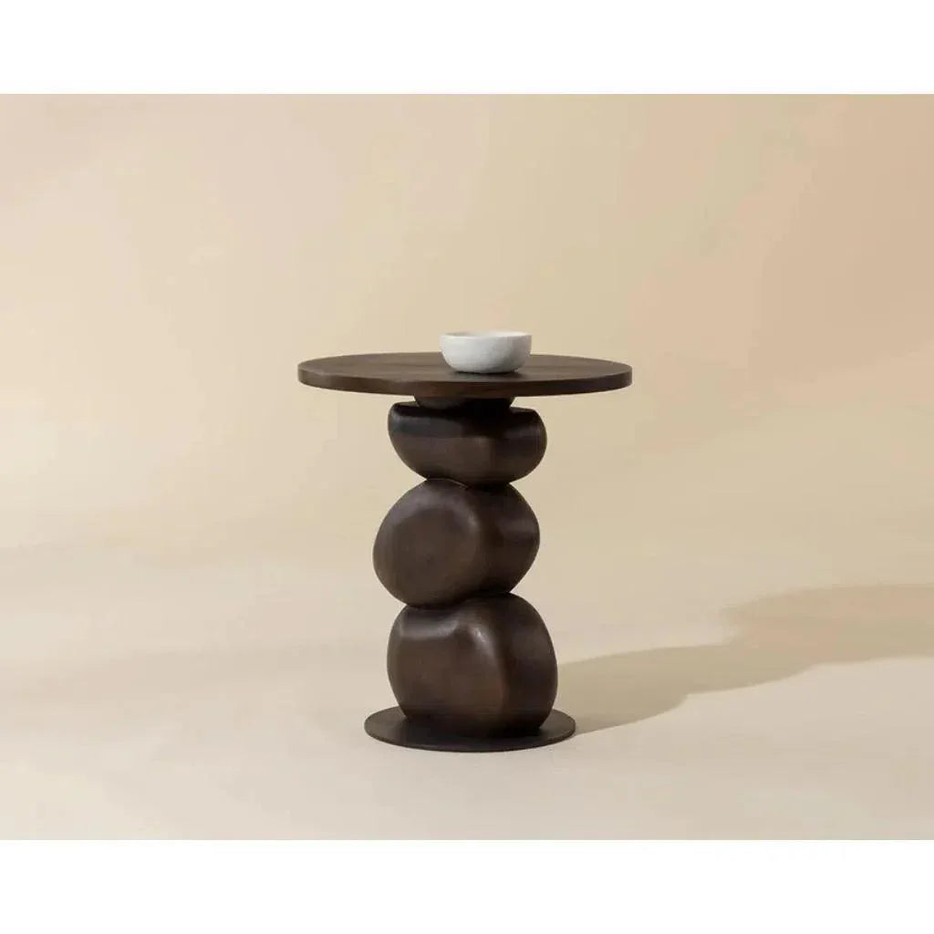 Paplo Wooden Round End Table - LOOMLAN - SUNPAN - Side Tables