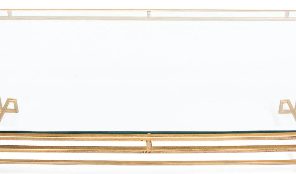 Parallel Lines Glass Top Coffee Table - LOOMLAN - Sarreid - Coffee Tables