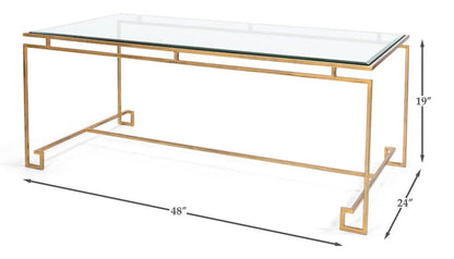 Parallel Lines Glass Top Coffee Table - LOOMLAN - Sarreid - Coffee Tables
