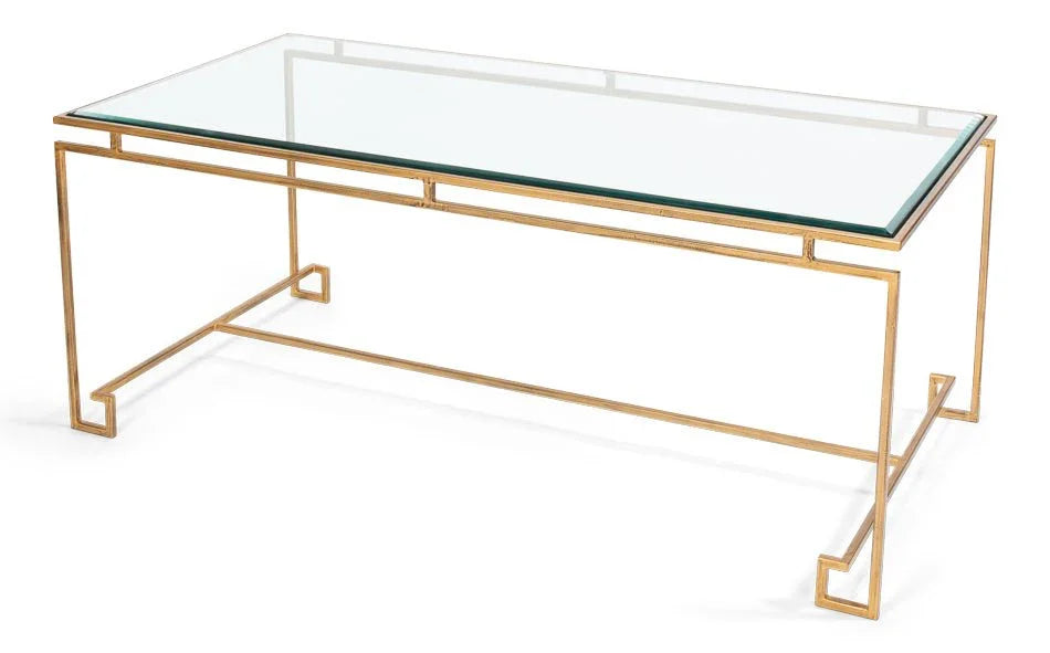 Parallel Lines Glass Top Coffee Table - LOOMLAN - Sarreid - Coffee Tables