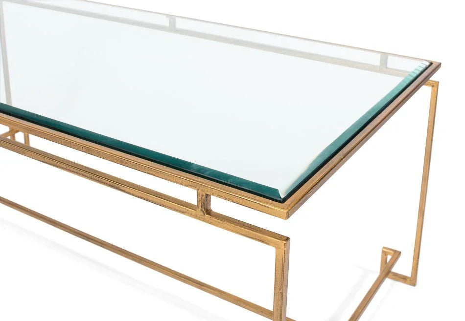 Parallel Lines Glass Top Coffee Table - LOOMLAN - Sarreid - Coffee Tables