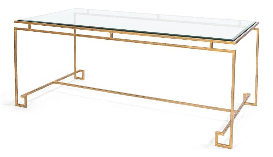 Parallel Lines Glass Top Coffee Table - LOOMLAN - Sarreid - Coffee Tables
