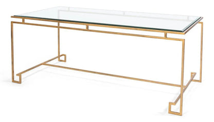 Parallel Lines Glass Top Coffee Table - LOOMLAN - Sarreid - Coffee Tables