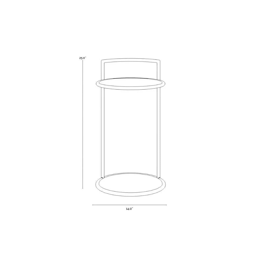 Parga Steel d Concrete Outdoor Round End Table - LOOMLAN - SUNPAN - Outdoor Side Tables