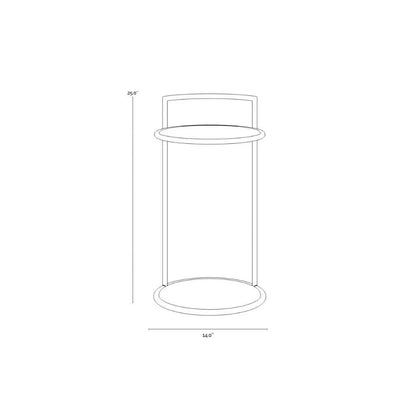 Parga Steel d Concrete Outdoor Round End Table - LOOMLAN - SUNPAN - Outdoor Side Tables