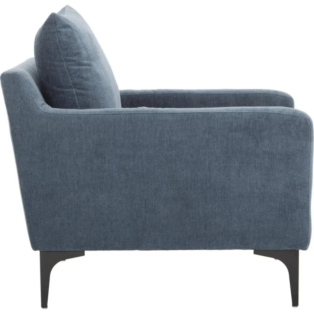 Paris Blue Accent Armchair For Living Room - LOOMLAN - Moe's Home - Club Chairs