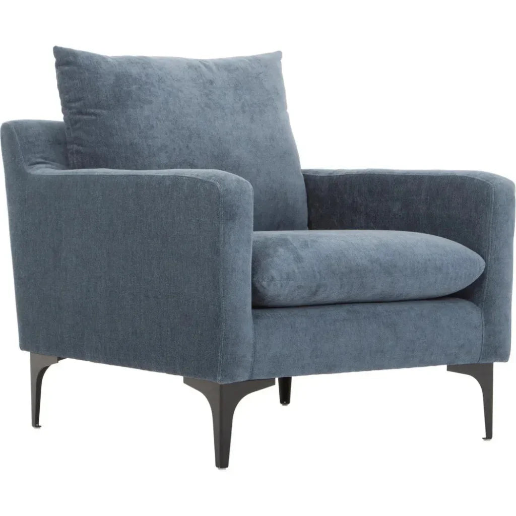 Paris Blue Accent Armchair For Living Room - LOOMLAN - Moe's Home - Club Chairs