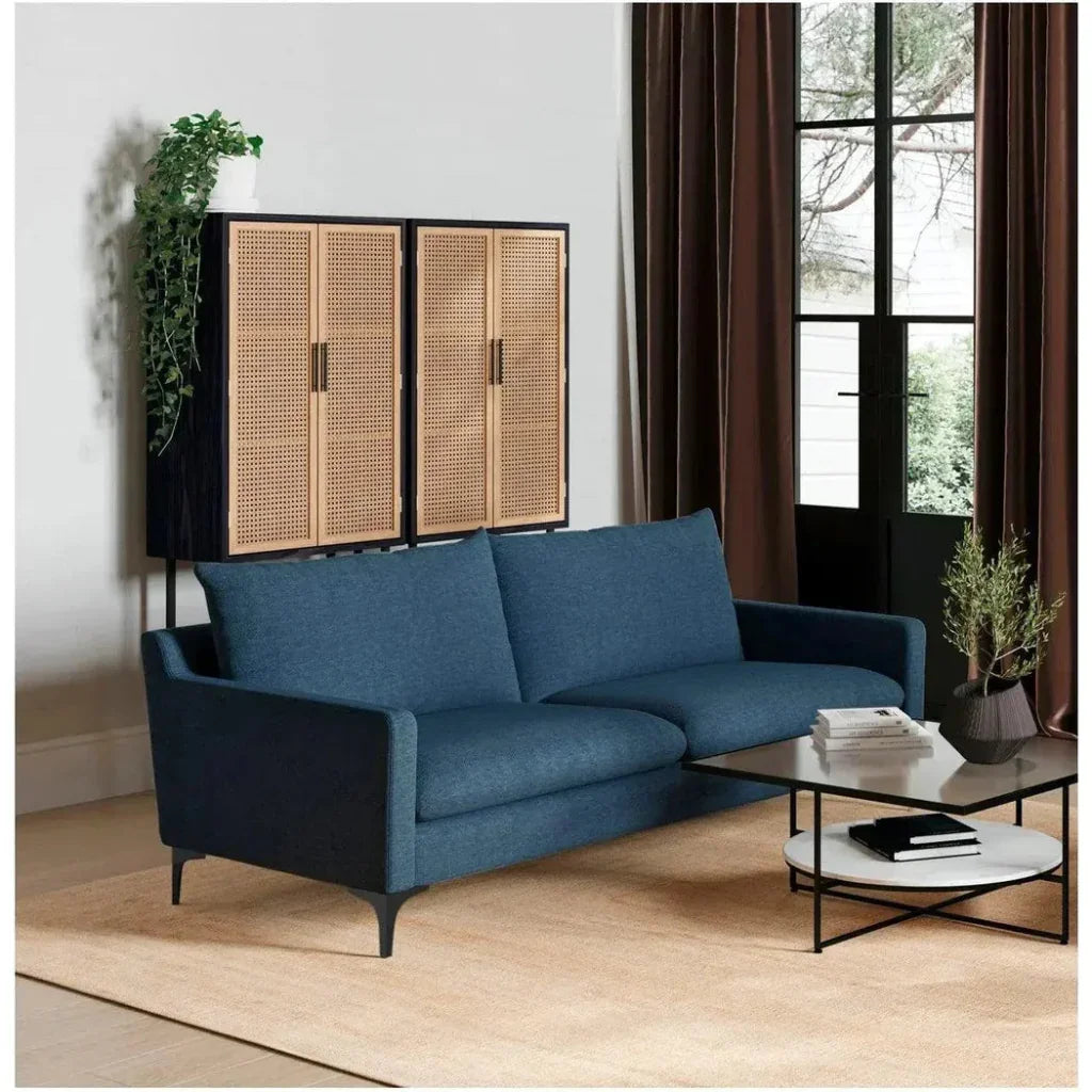 Paris Performance Fabric Blue Sofa - LOOMLAN - Moe's Home - Sofas & Loveseats