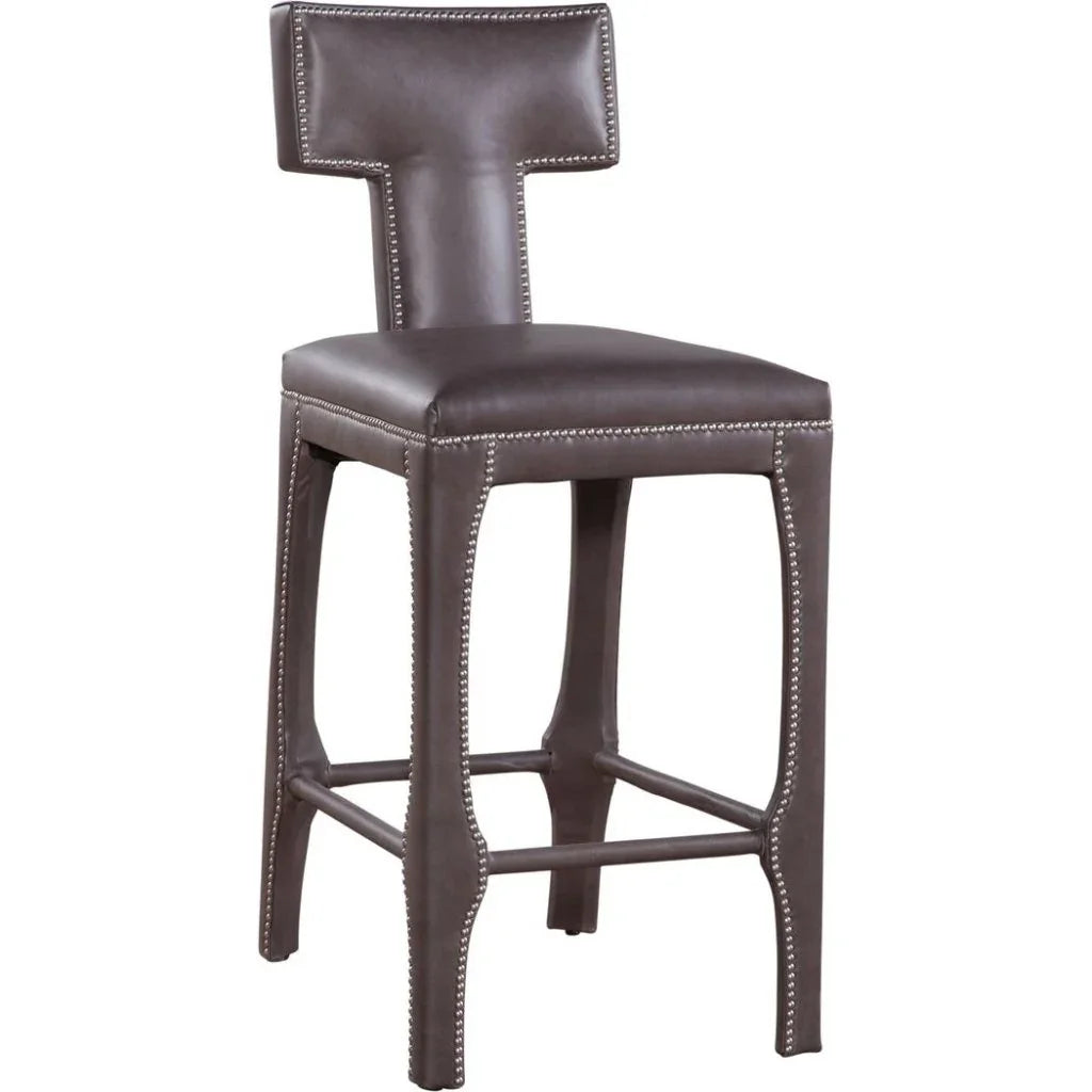 Paris Leather Stylish Elegance Barstool - LOOMLAN - Olivia + Quinn - Bar Stools