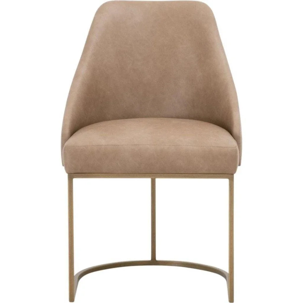 Parissa Leather Armless Dining Chair 2PC - LOOMLAN - Essentials For Living - Dining Chairs