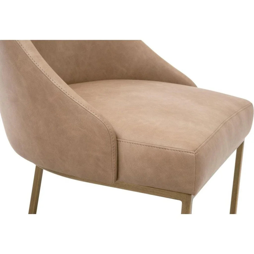 Parissa Leather Armless Dining Chair 2PC - LOOMLAN - Essentials For Living - Dining Chairs