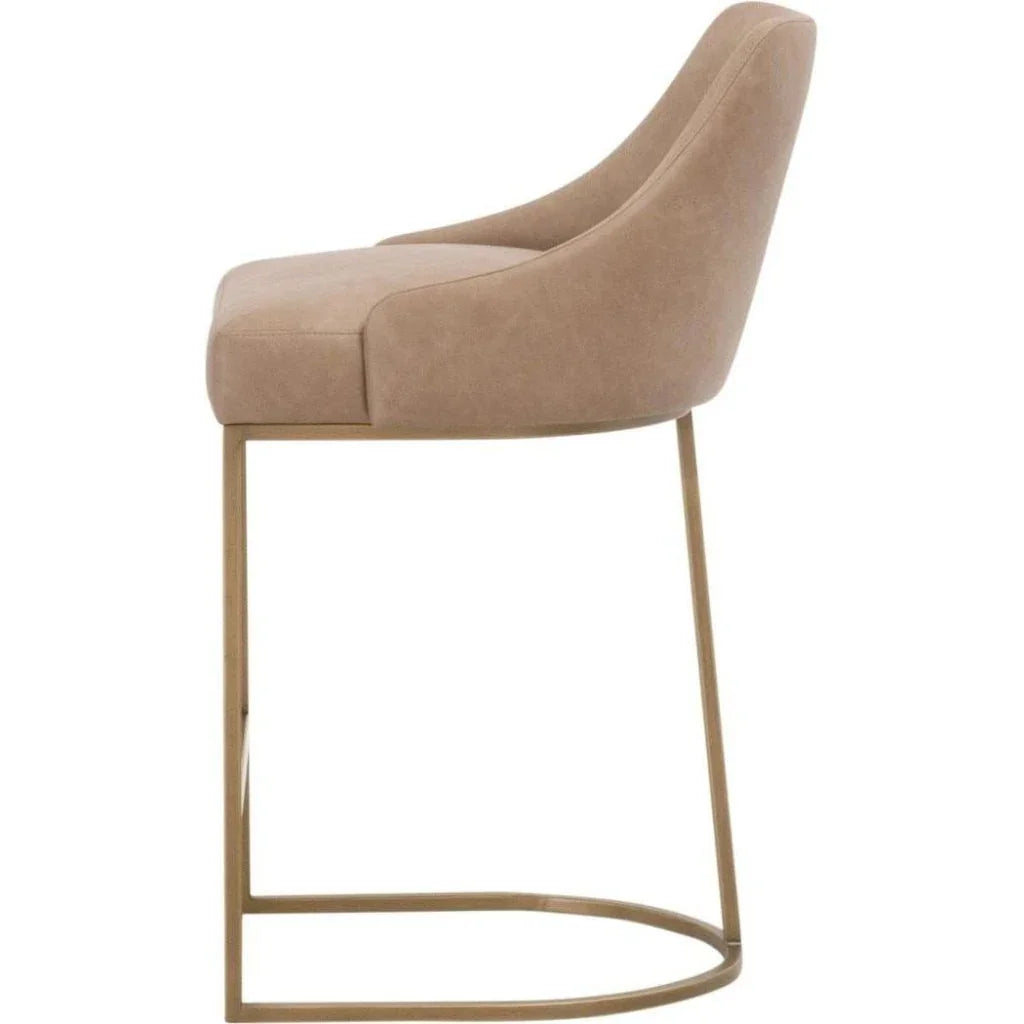 Parissa Leather Counter Stool 2PC - LOOMLAN - Essentials For Living - Counter Stools