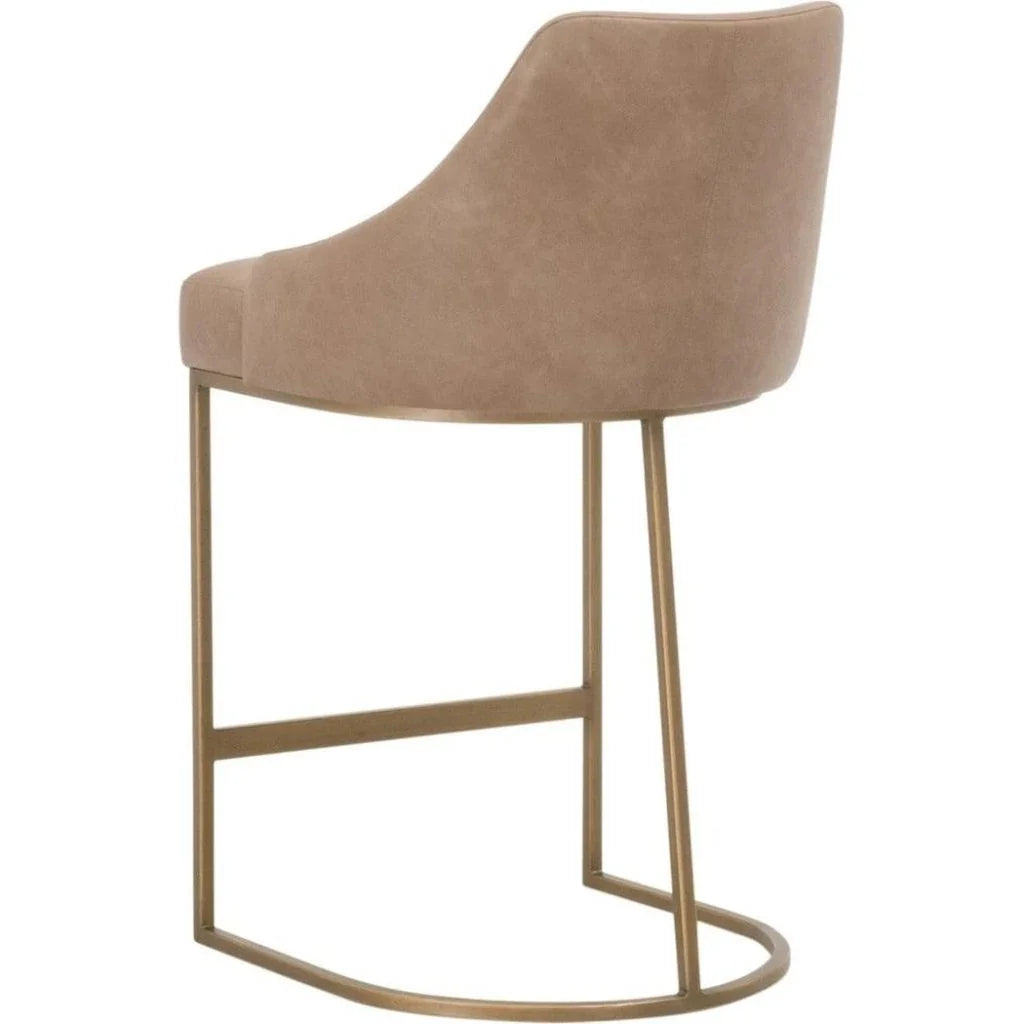 Parissa Leather Counter Stool 2PC - LOOMLAN - Essentials For Living - Counter Stools