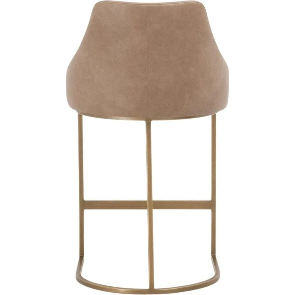 Parissa Leather Counter Stool 2PC - LOOMLAN - Essentials For Living - Counter Stools