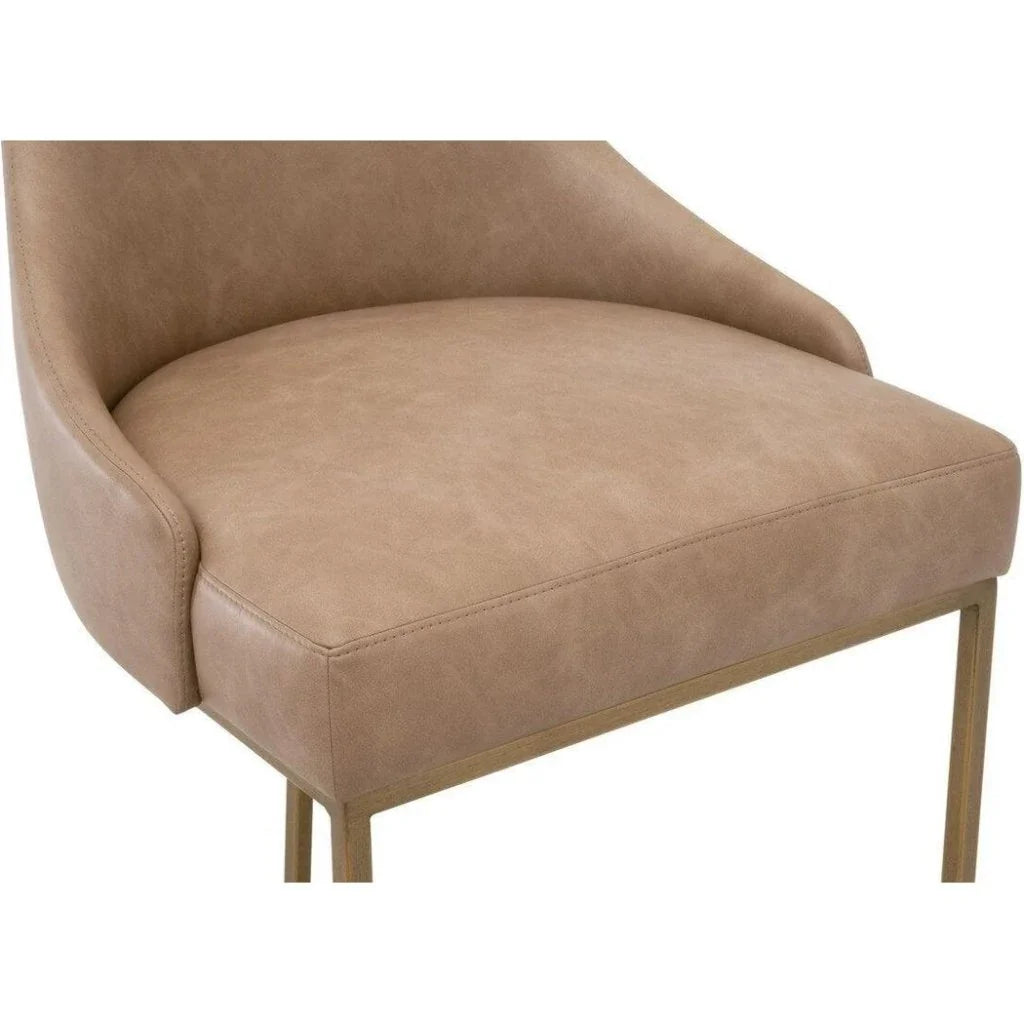 Parissa Leather Counter Stool 2PC - LOOMLAN - Essentials For Living - Counter Stools