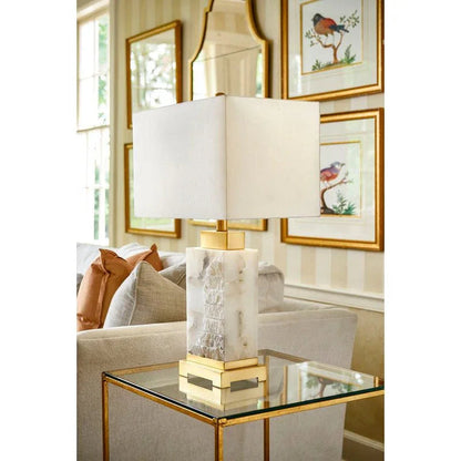 Park Place Natural White Alabaster Table Lamp - LOOMLAN - Chelsea House - Table Lamps