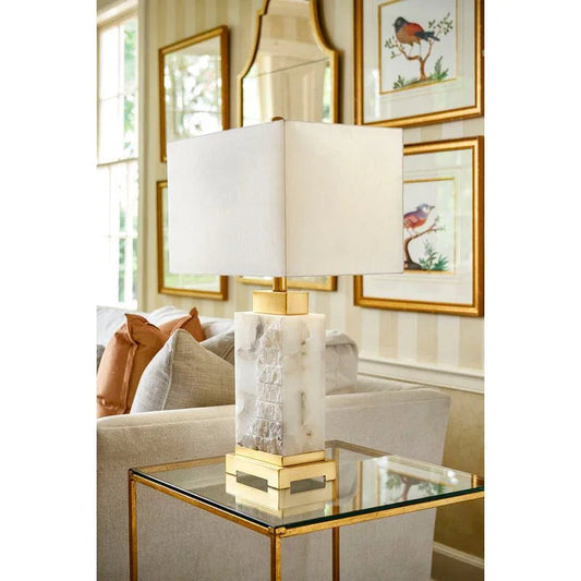 Park Place Natural White Alabaster Table Lamp - LOOMLAN - Chelsea House - Table Lamps