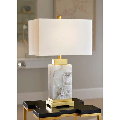 Park Place Natural White Alabaster Table Lamp - LOOMLAN - Chelsea House - Table Lamps