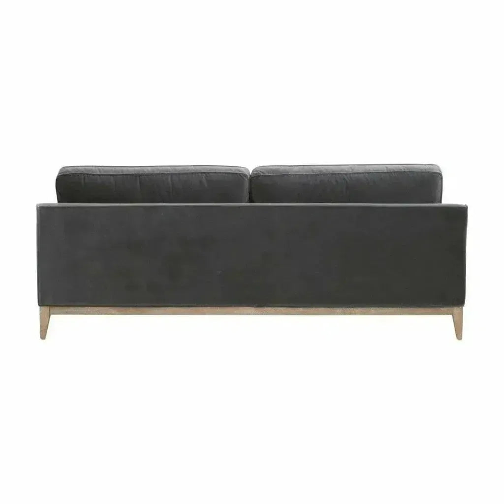 Parker 86" Post Modern Sofa Gray Velvet Natural Oak - LOOMLAN - Essentials For Living - Sofas & Loveseats