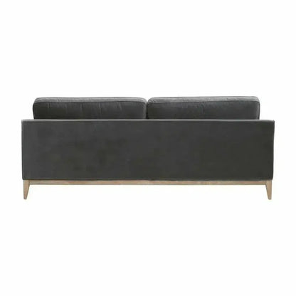 Parker 86" Post Modern Sofa Gray Velvet Natural Oak - LOOMLAN - Essentials For Living - Sofas & Loveseats