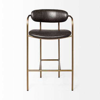 Parker Brown Faux Leather Counter Stool