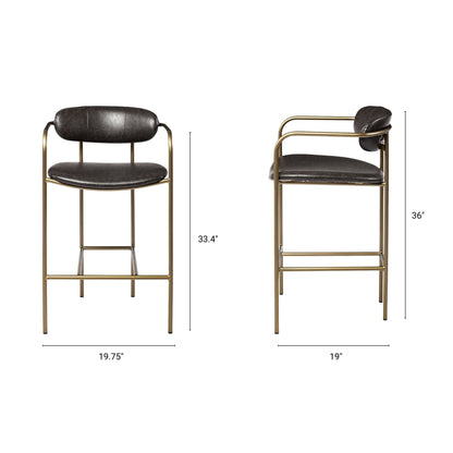 Parker Brown Faux Leather Counter Stool