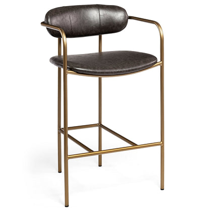 Parker Brown Faux Leather Counter Stool