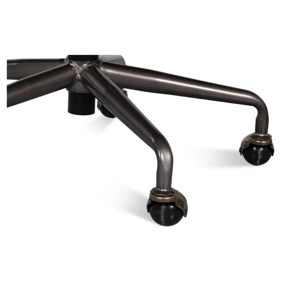 Parker Office Chair Vintage Havana Leather-Office Chairs-Sarreid-LOOMLAN