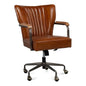 Parker Office Chair Vintage Havana Leather-Office Chairs-Sarreid-LOOMLAN