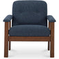 Parker Performance Wood Lounge Armchair-Lounge Chairs-Moe's Home-Dark Blue-LOOMLAN