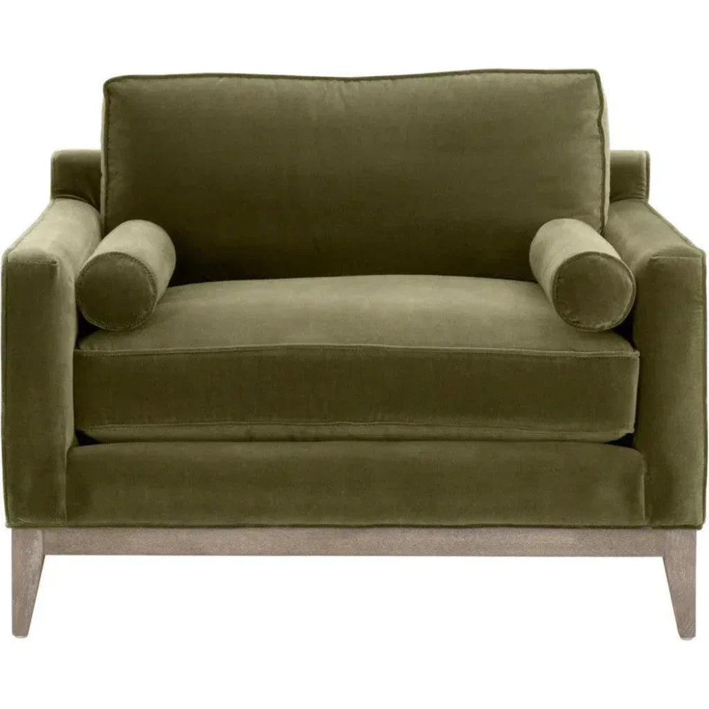 Parker Post Wood Olive Modern Sofa Chair - LOOMLAN - Essentials For Living - Sofas & Loveseats
