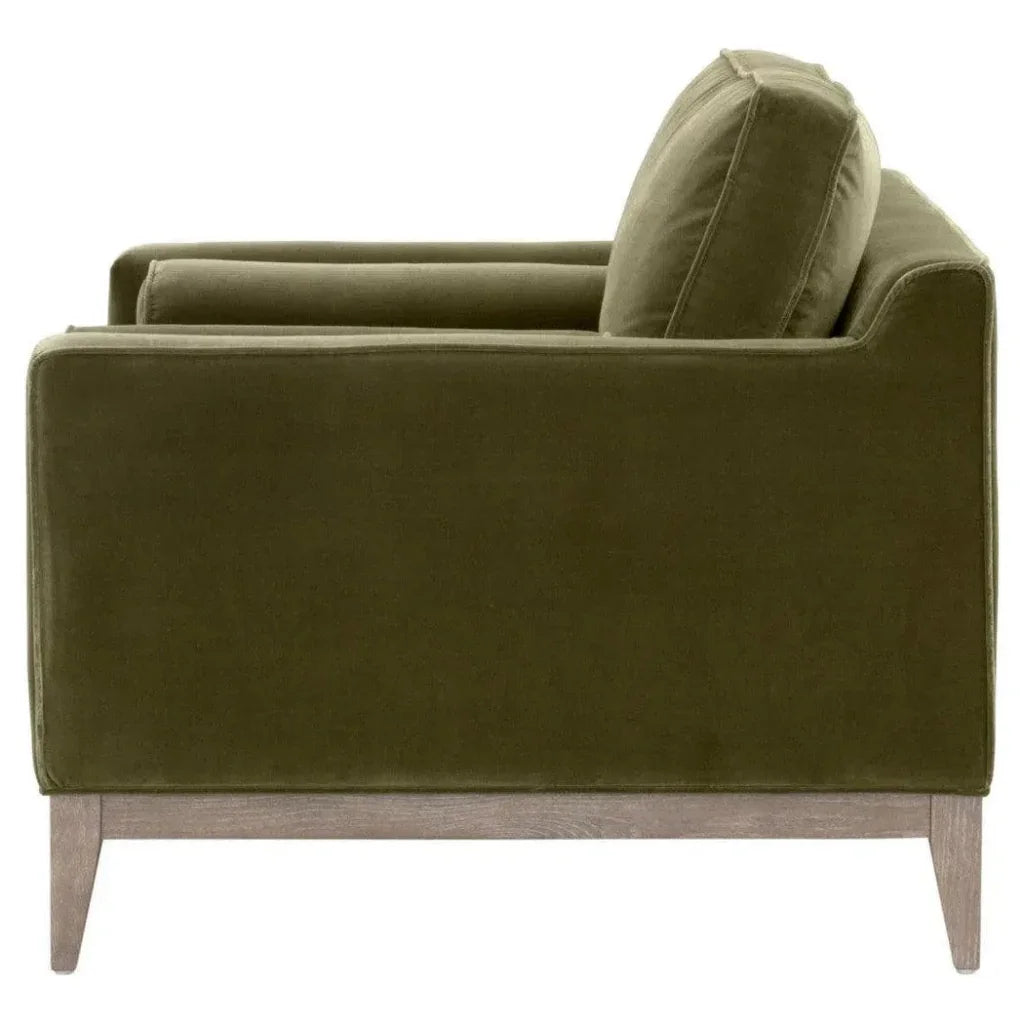 Parker Post Wood Olive Modern Sofa Chair - LOOMLAN - Essentials For Living - Sofas & Loveseats
