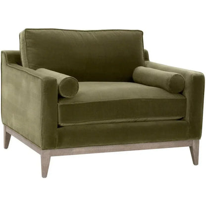 Parker Post Wood Olive Modern Sofa Chair - LOOMLAN - Essentials For Living - Sofas & Loveseats
