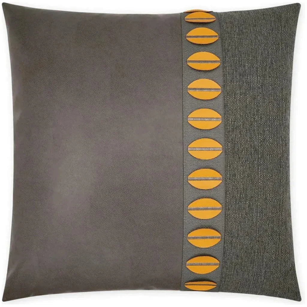 Paros Mustard Band Grey Orange Large Throw Pillow - LOOMLAN - D.V. Kap - Throw Pillows