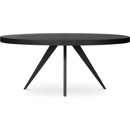 Parq Wood Black Oval Dining Table-Dining Tables-Moe's Home-LOOMLAN